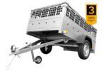 Remorque voiture utilitaire 200×125 Garden Trailer 201 KIPP avec bâche plate et ridelles grillagées – Image 3