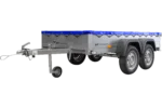 UNITRAILER 264/2 KIPP AVEC ROUE JOCKEY, TIGES DE SUPPORT ET BÂCHE PLATE BLEUE