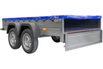 UNITRAILER 264/2 KIPP AVEC ROUE JOCKEY, TIGES DE SUPPORT ET BÂCHE PLATE BLEUE – Image 6