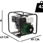Motopompe thermique Greenbay GB-HPWP 80 - Hauteur d'élévation importante - avec raccords de 80 mm