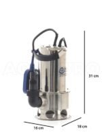 Pompe submersible pour eaux chargées - Annovi & Reverberi ARUP 1100XD - Acier Inox - 1100 W